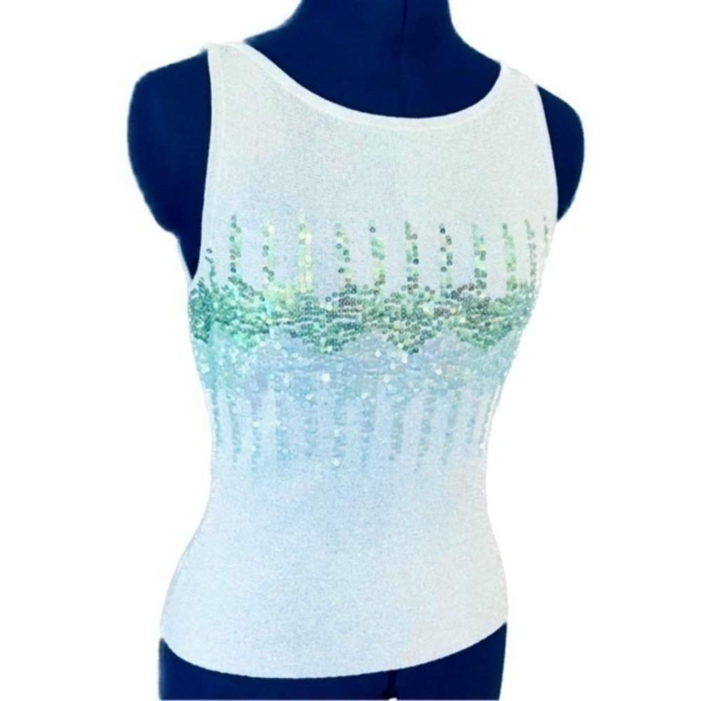 Teal Strapless Top - Small - Shimmer Sequins